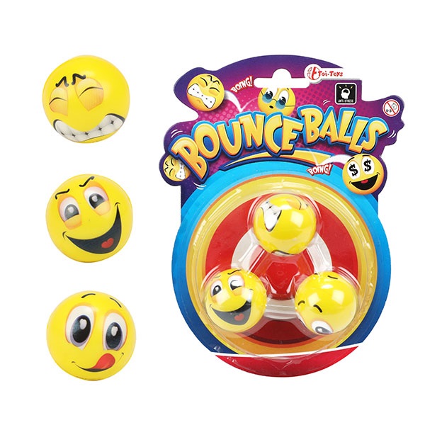 Emoji Bounce Balls 3pk