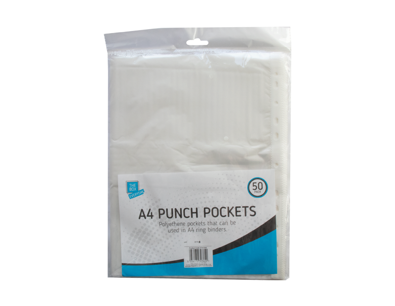 The Box Everyday A4 Punch Pockets 50pk