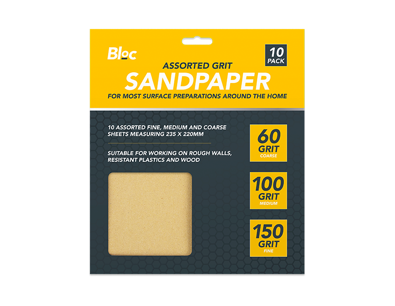 Bloc Sandpaper 60/100/150 10pk