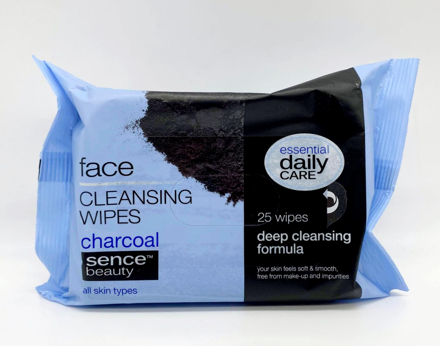 Sencebeauty Facial Cleansing Wipes Charcoal 25stk