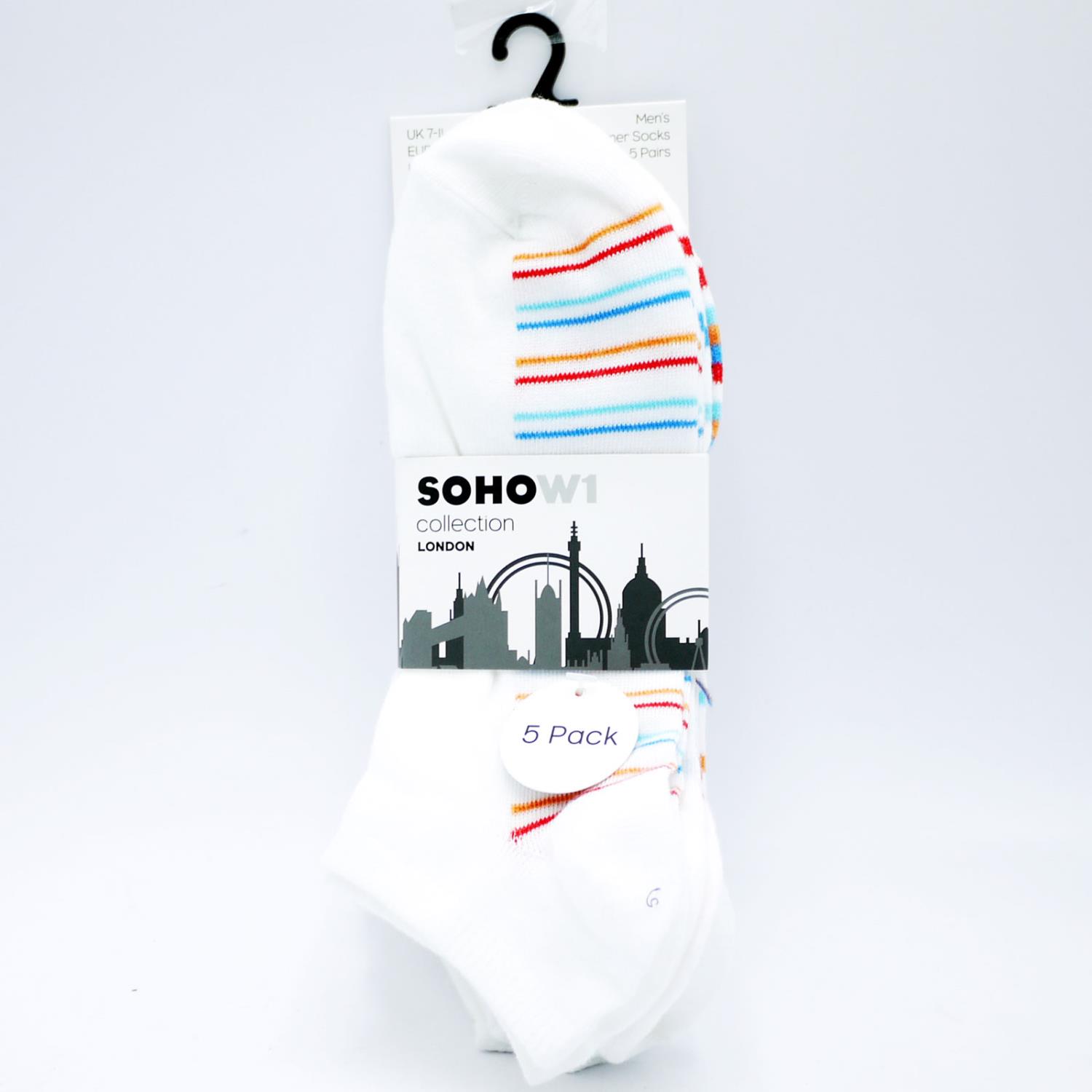 SOHO Sneakers Men White/Color 5pk
