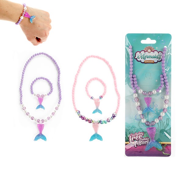 Mermaids Pearl Necklace&Bracelet Div.Farger
