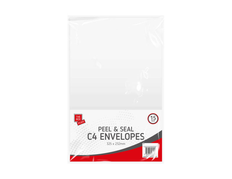 The Box Peel&Seal C4 Envelopes 15pk