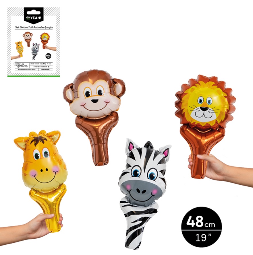 Oh Yeah! Jungle Animal Balloons 48cm 4pk