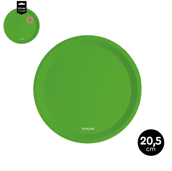 Oh Yeah! Green Paper Plates 20,5cm 8pk