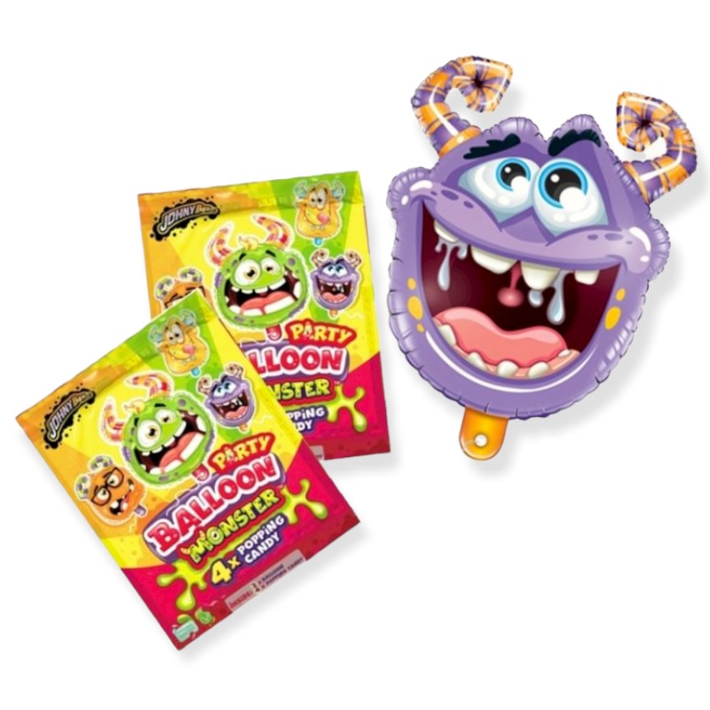 Johny Bee Monster Popping Candy & Party Balloon 8g
