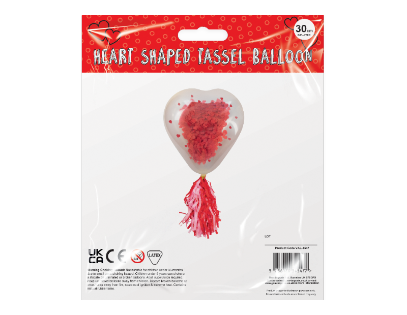 Valentine's Day Heart Tassel Balloon 30cm