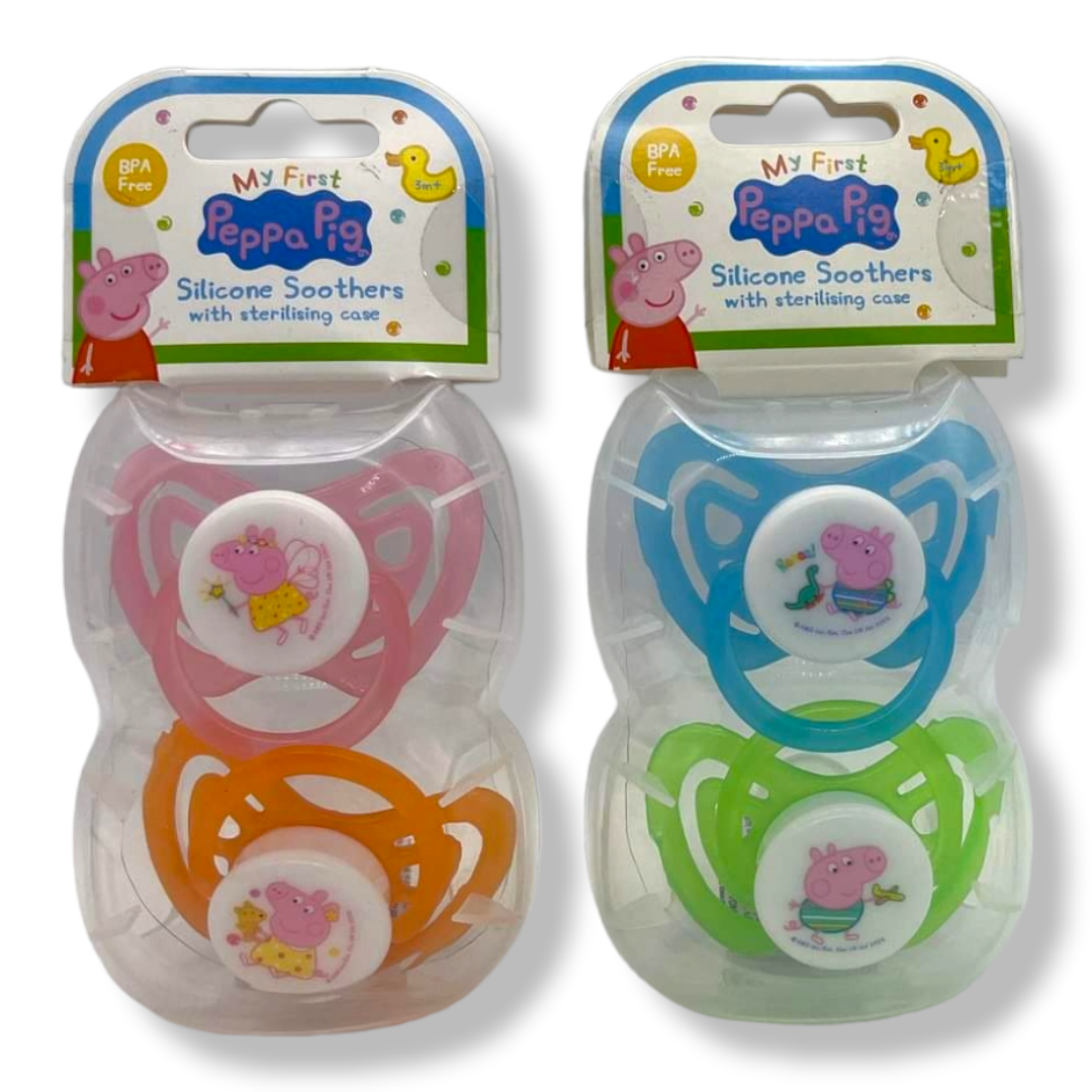 Peppa Pig Mi First Silicone Soothers 2pk  Div.Farger