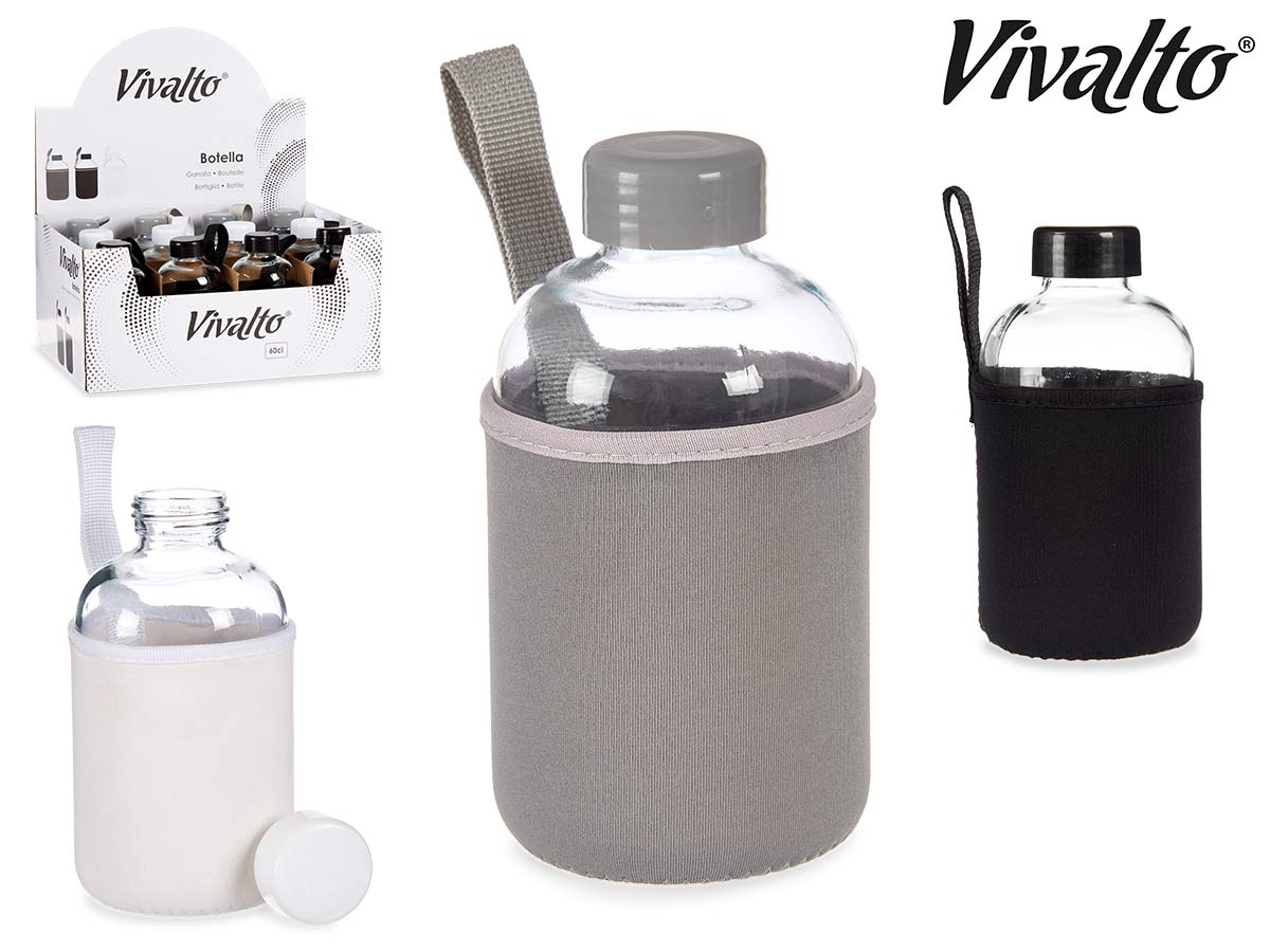 Vivalto Neoprene Glass Bottle 600ml Div.Farger