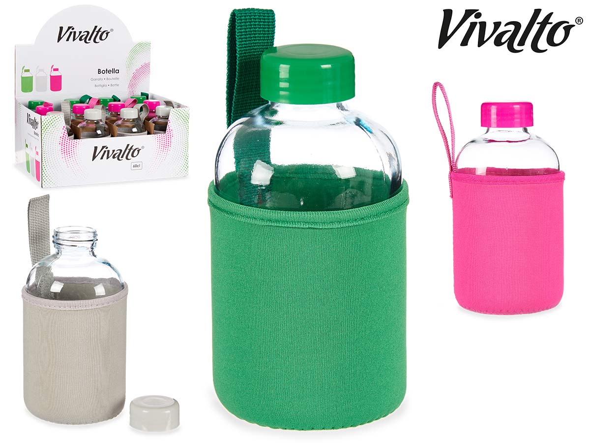 Vivalto Neoprene Glass Bottle 600ml Div.Farger