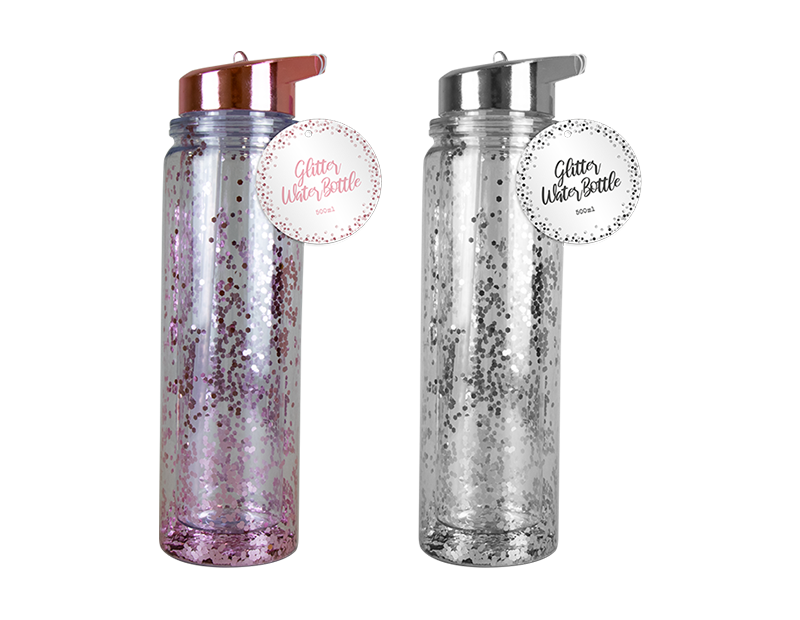G&G Glitter Water Bottle 500ml Div.Farger