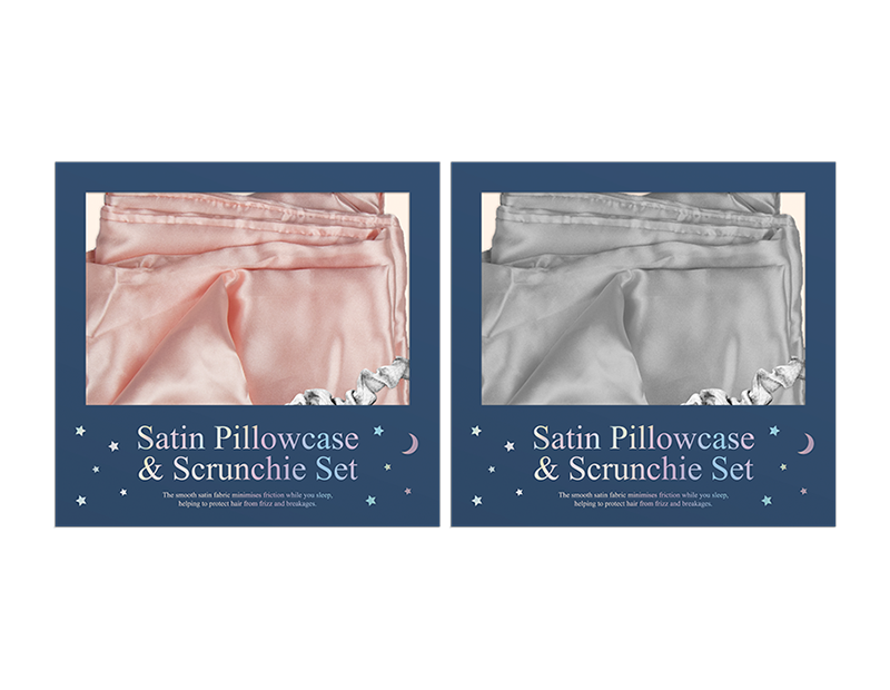 G&G Satin Pillowcase & Scrunchie Set 45x70cm Div.Farger