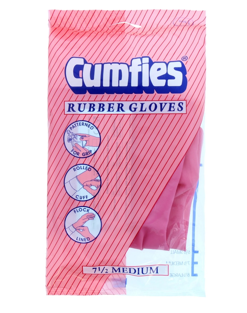 Cumfies Rubber Gloves Pink str.7 1/2 Medium
