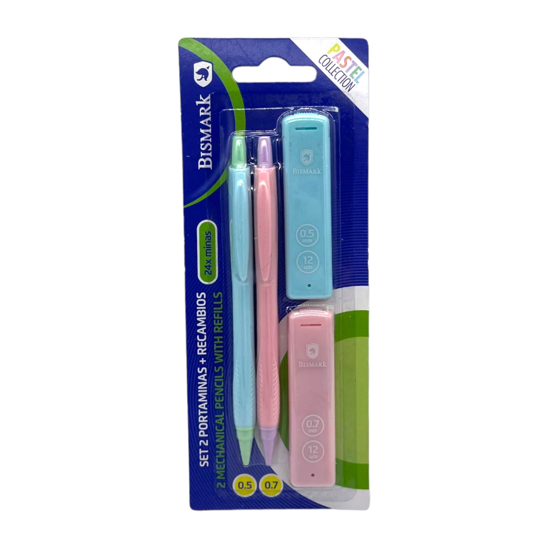 Bismark Pastel Trykkblyanter & Refill 4pk