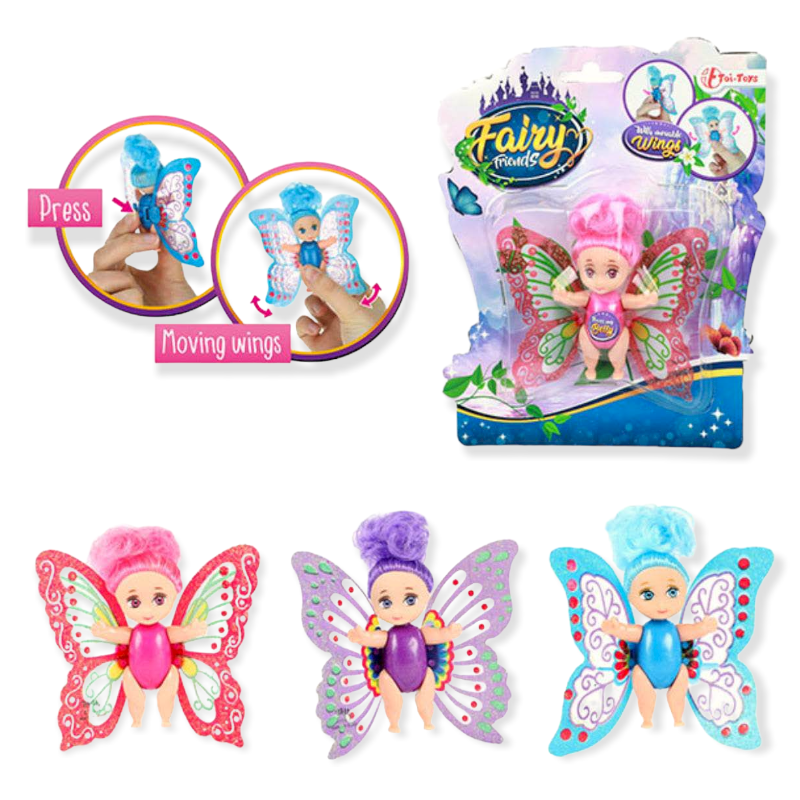 Fairy Friends Doll w/Movable Wings 8cm Div.Farger