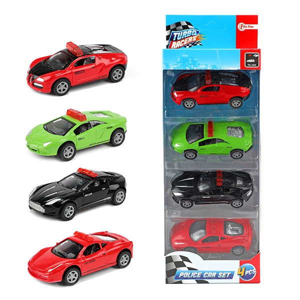 Turbo Racers Pull Back Cars 4pk