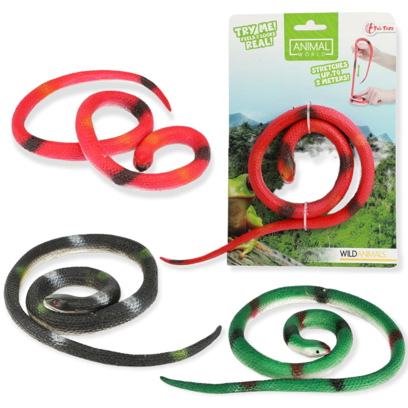 Animal World Stretchy Snake Div.Farger