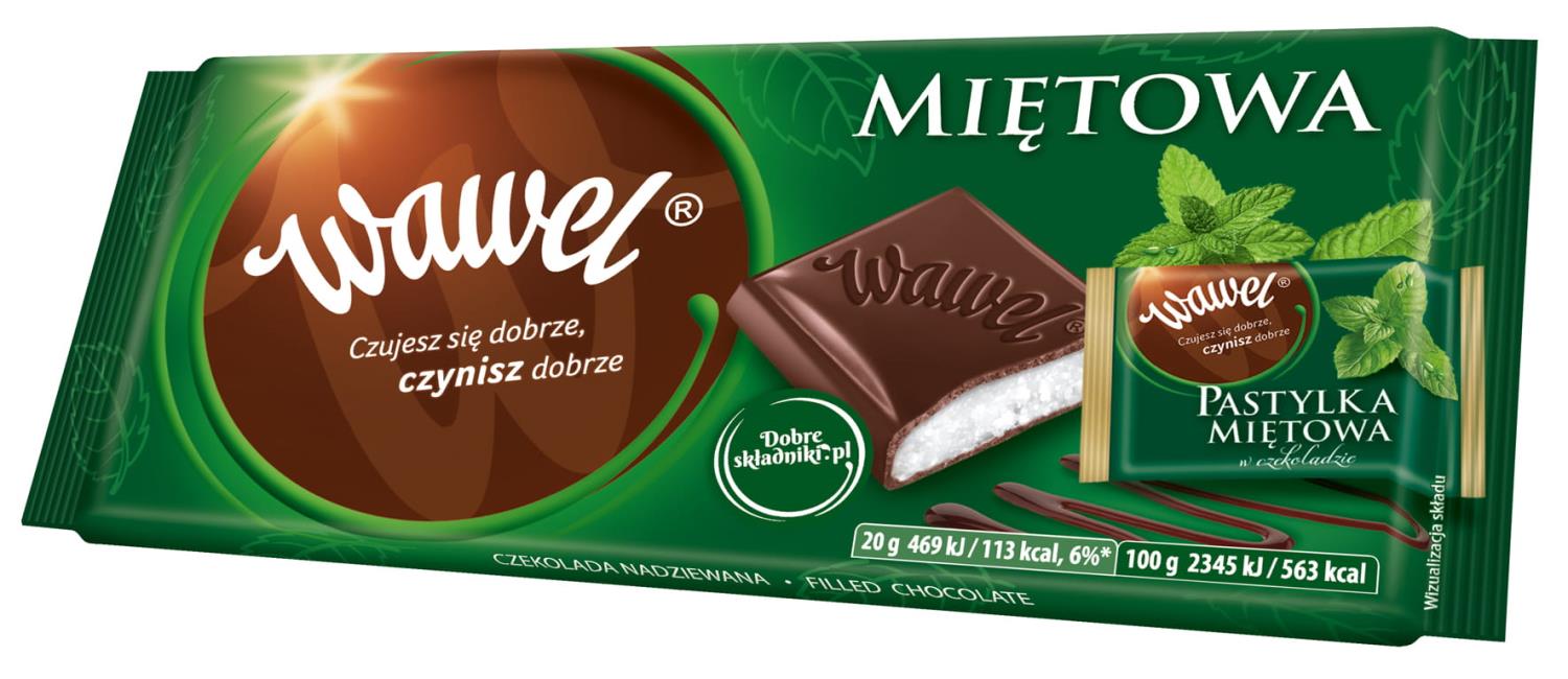 Wawel Mint Filled Chocolate 100g