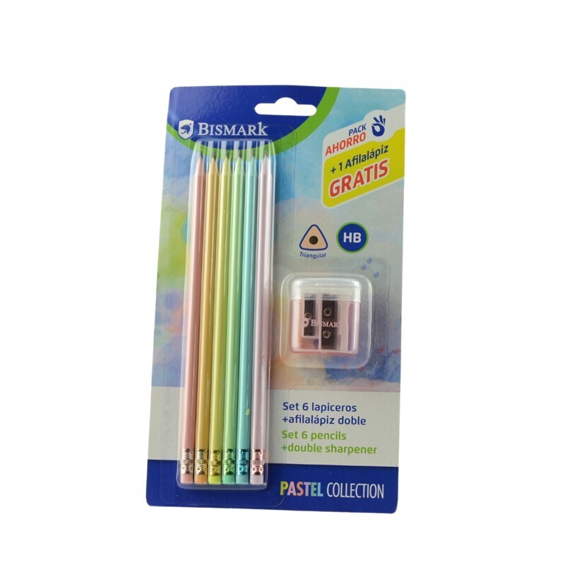 Bismark Pastel Blyanter & Spisser 6+1pk