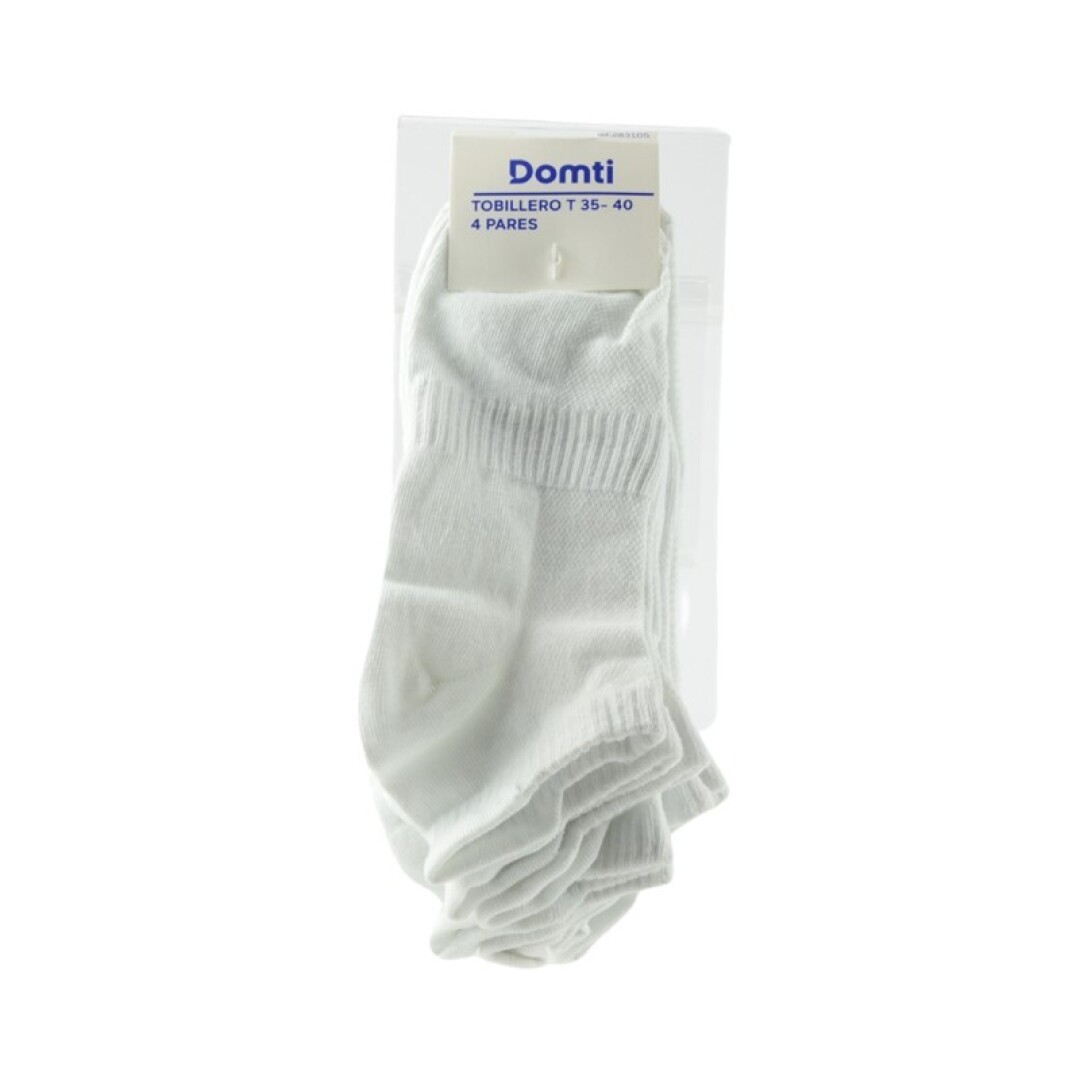 Ankle Damesokker Hvite str.35-40 4pk