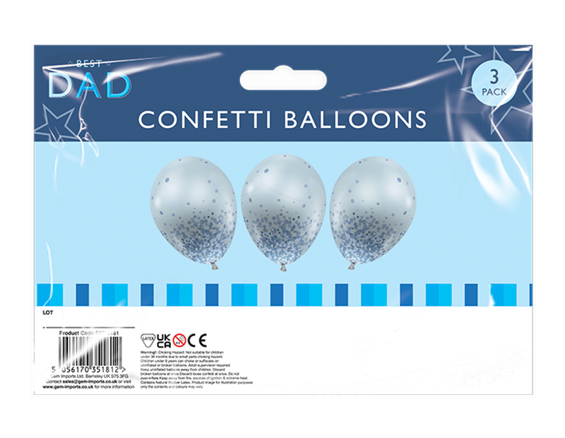 Father's Day Confetti Balloons 3pk