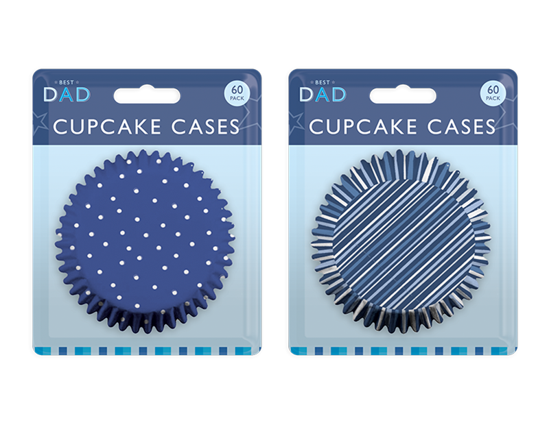 Father's Day Cup Cake Cases 60pk Div.Farger