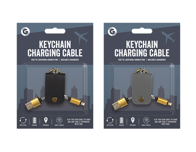 G&G Keychain Charging Cable DIv.Farger