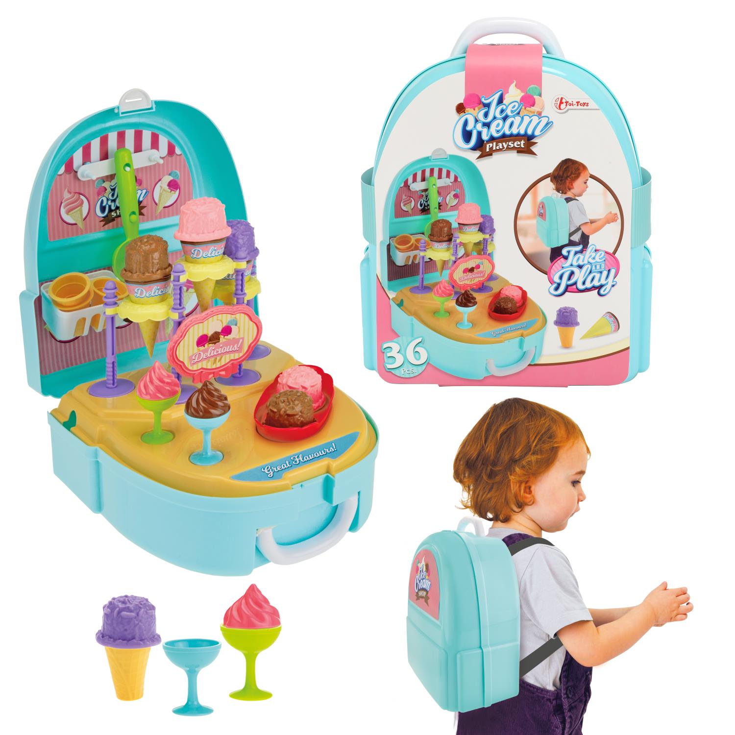 Ice Cream Store Play Set Backpack