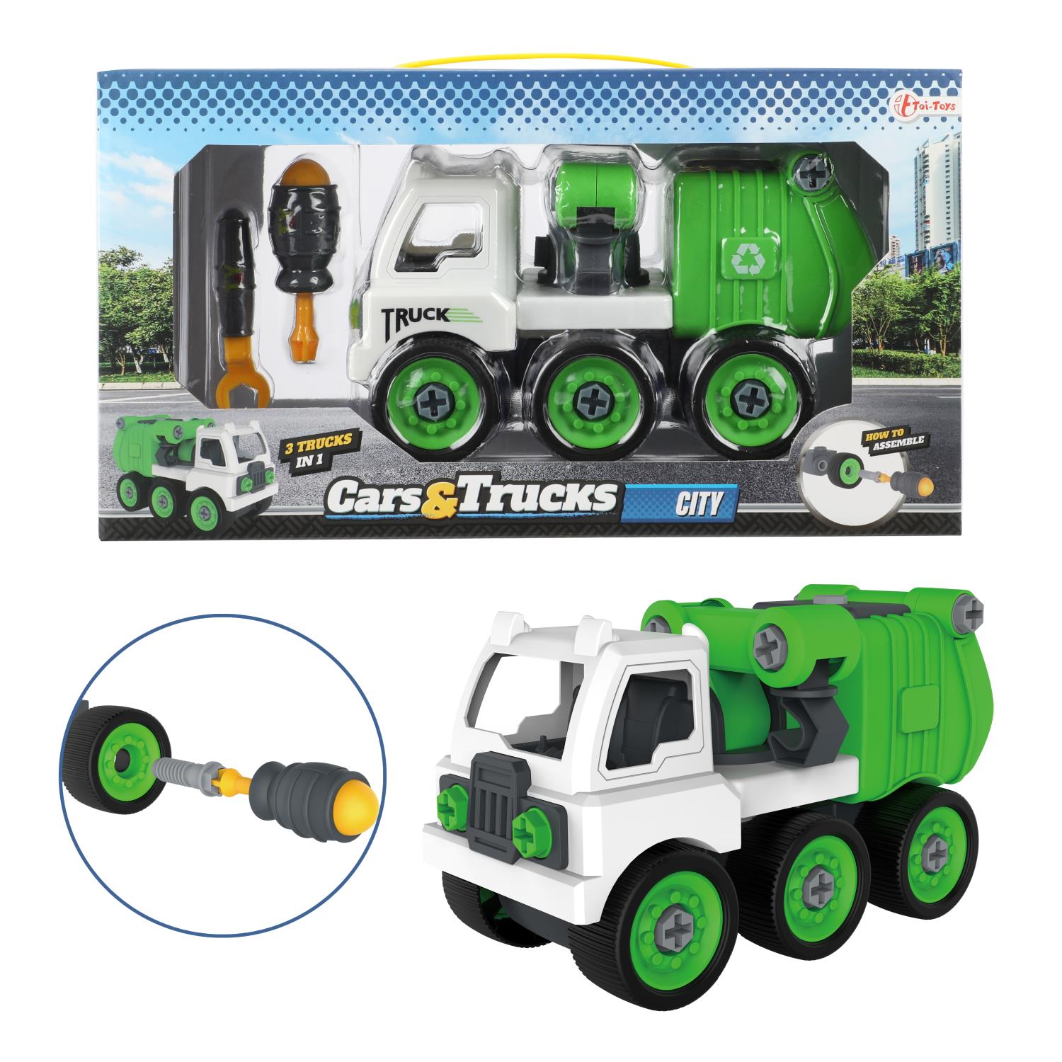 Cars&Trucks DIY Garbage Truck w/Screwdriwer & Key
