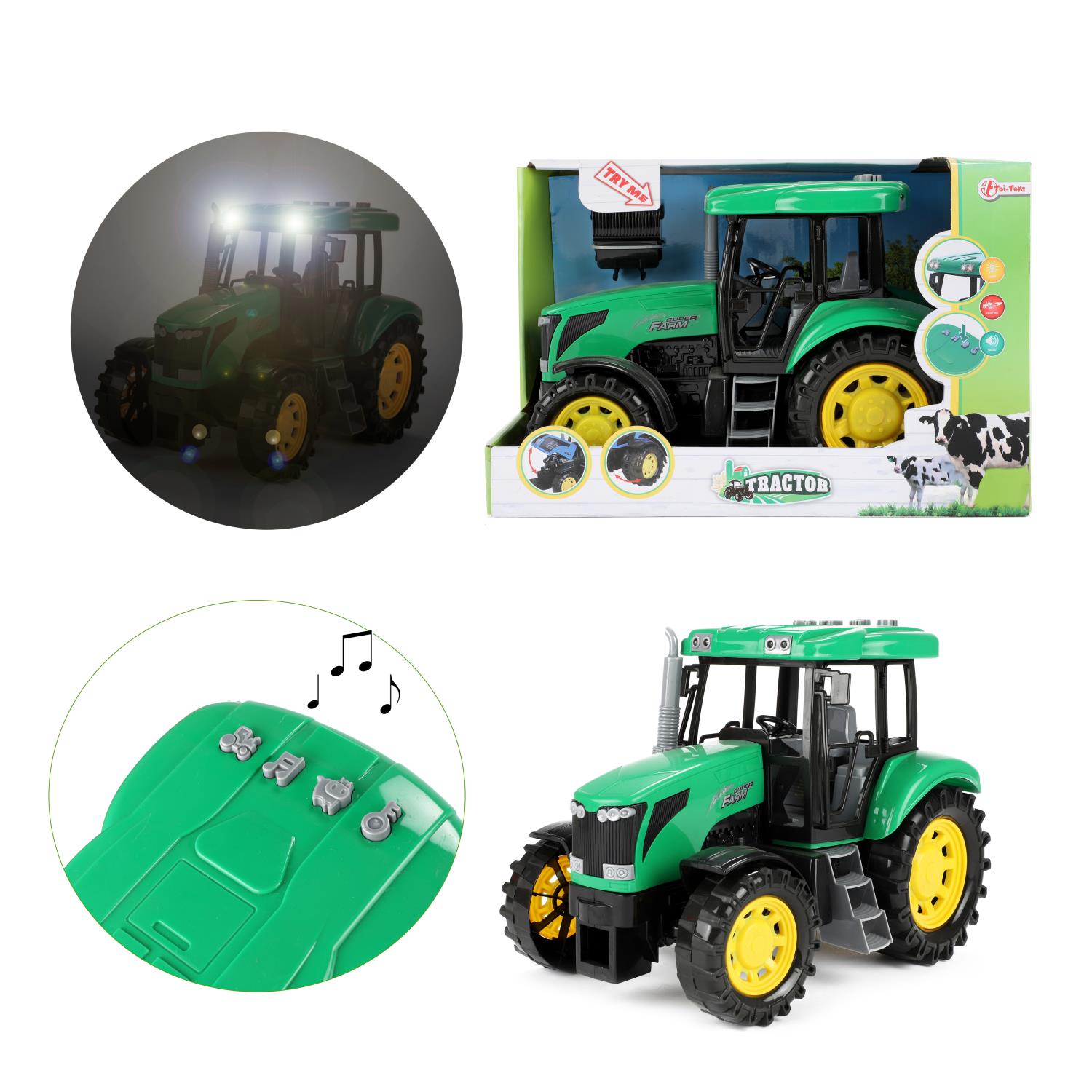 Tractor Green 27cm w/Light&Sound