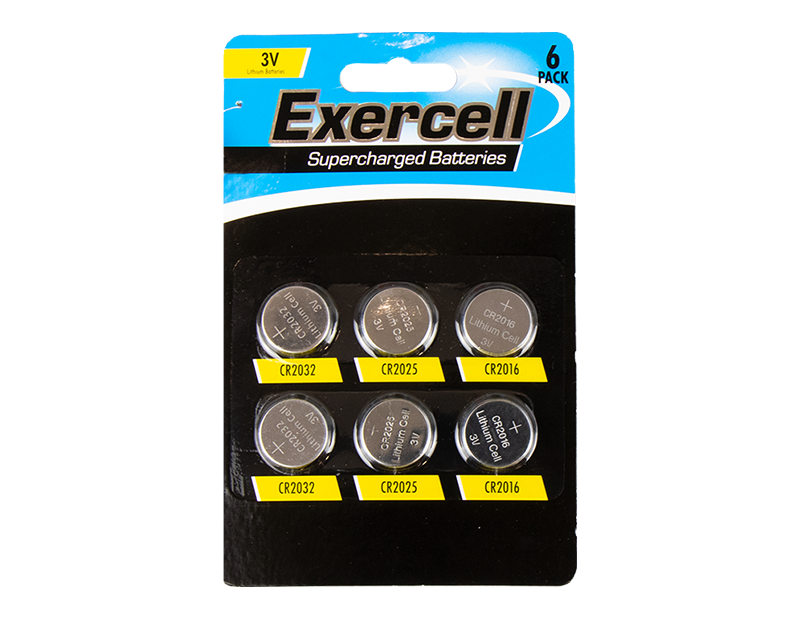 Exercell 3V Lithium Batteries Assorted 6pk