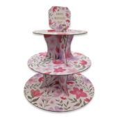 Mother's Day Floral Cupcake Stand 35cm Div.Farger
