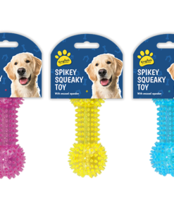 Kingdom Spikey Squeaky Dog Toy Div.Farger