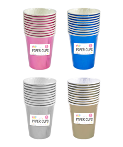 Pop Metallic Paper Cups 8pk Div.Farger
