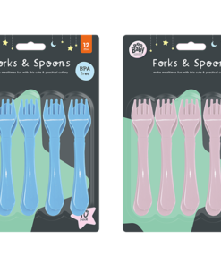 123Baby Fork & Spoon Set 12m+ 10pk Div.Farger