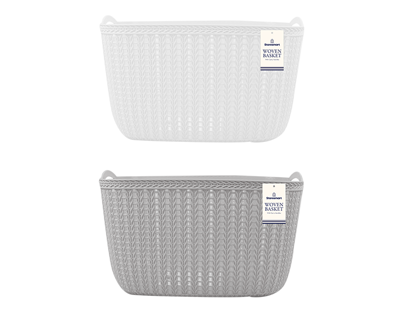 StoreSmart Woven Effect Plastic Basket 13,6L Div.Farger