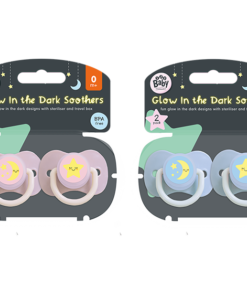 123Baby Glow In The Dark Soothers 0+ 2pk Div.Farger