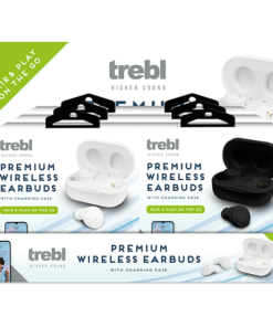 Trebl Wireless Earbuds w/Case Div.Farger