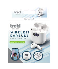 Trebl Wireless Earbuds w/Charging Case