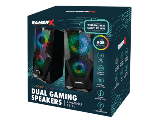 GamerX LED Dual Gaming Speakers