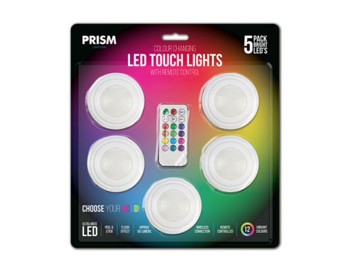 Prism LED Touch Lights w/Remote 5pk