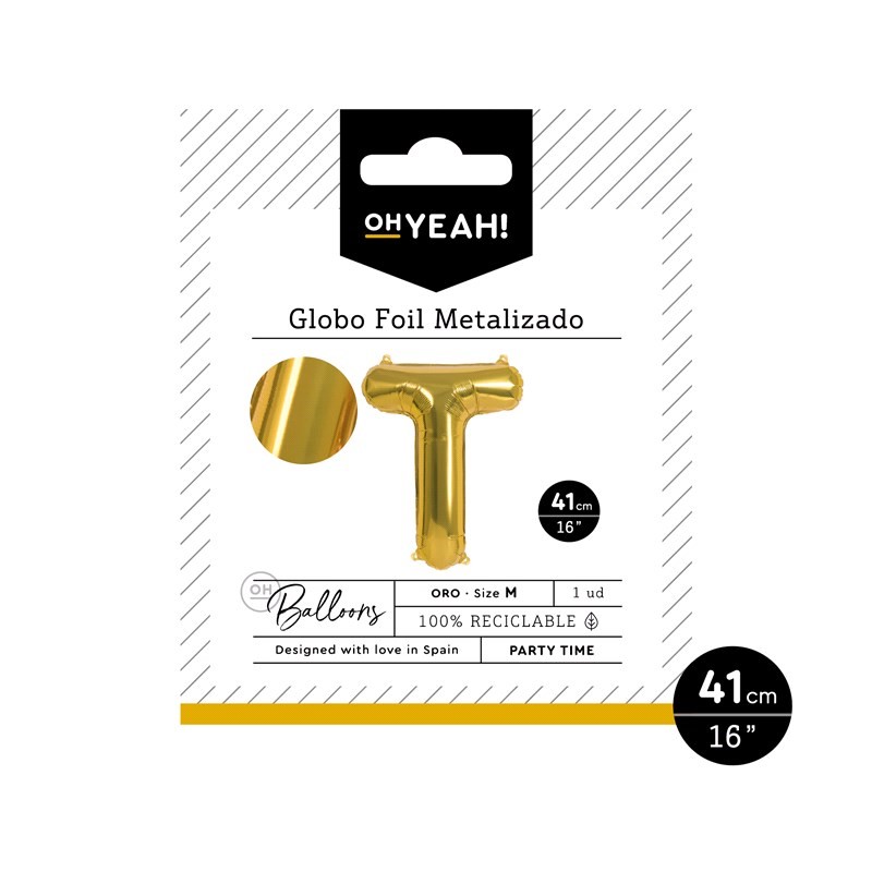 OH Yeah! Gold Alfabet Balloon (T) 41cm