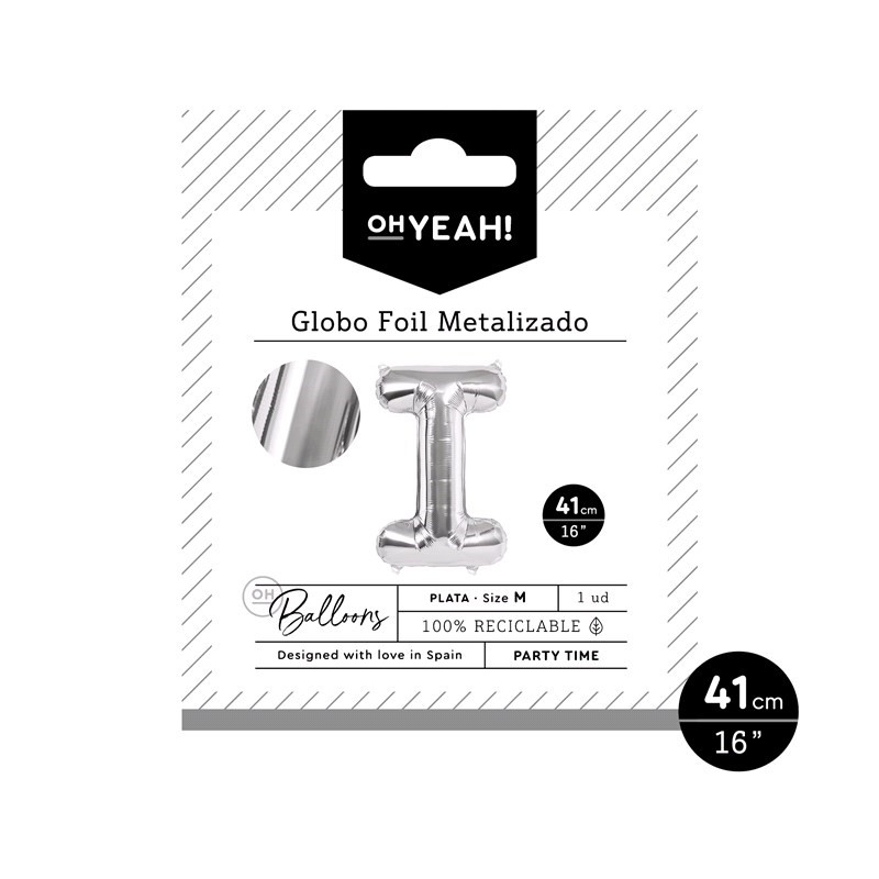 OH Yeah! Silver Alfabet Balloon (I) 41cm
