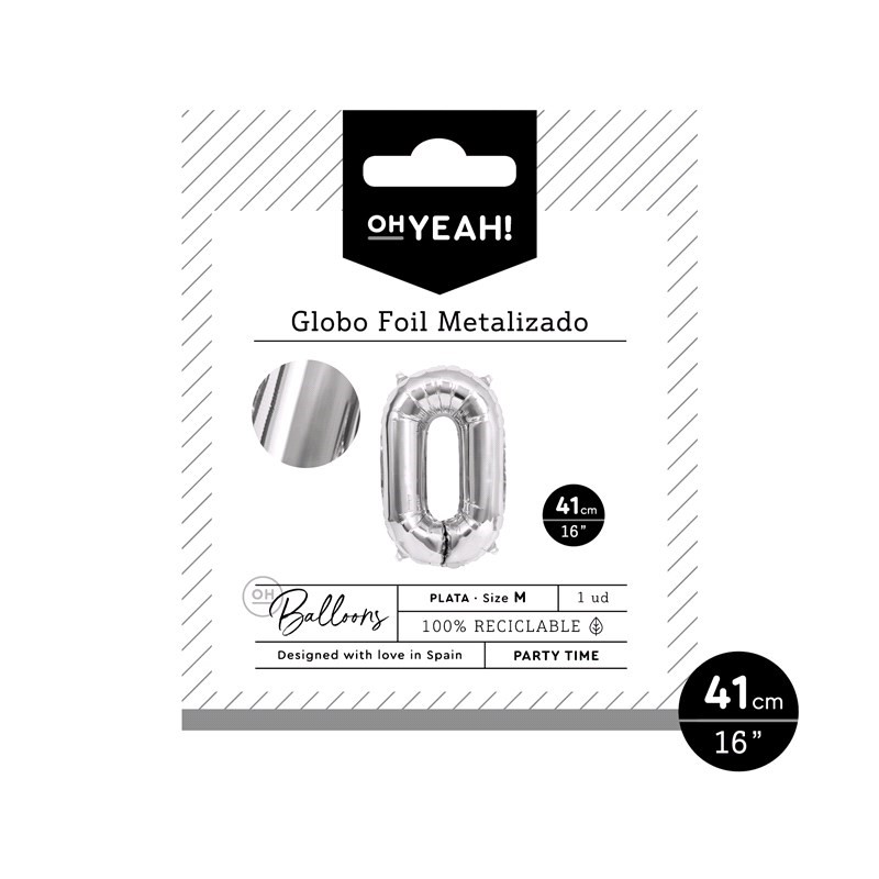 OH Yeah! Silver Alfabet Balloon (O) 41cm
