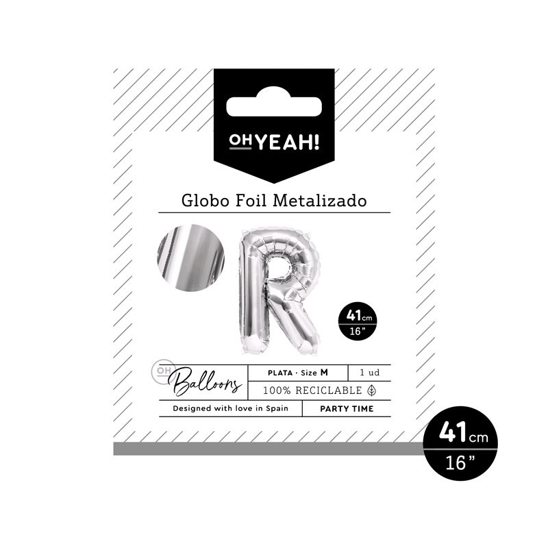 OH Yeah! Silver Alfabet Balloon (R) 41cm