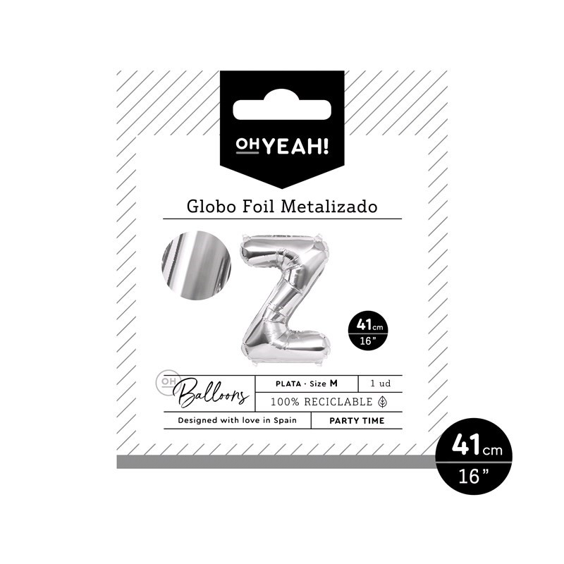OH Yeah! Silver Alfabet Balloon (Z) 41cm