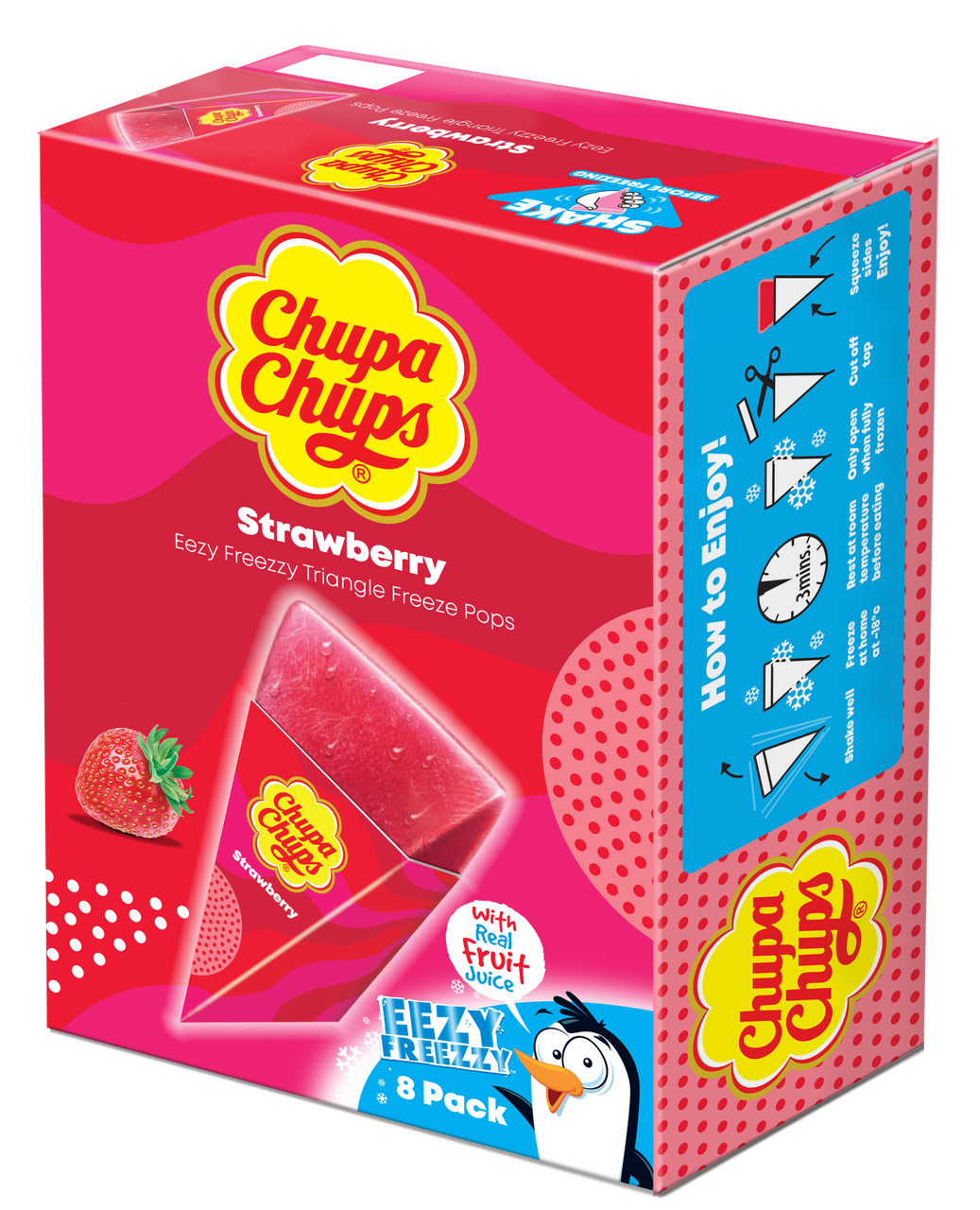 Chupa Chups Strawberry Freeze Pops 8pk Dollarstoreno 3297