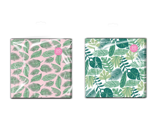 Summer Party Leaf Napkins 20pk Div.Typer