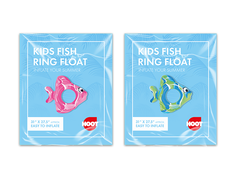 Hoot Inflatable Fish Ring Float Div.Farger