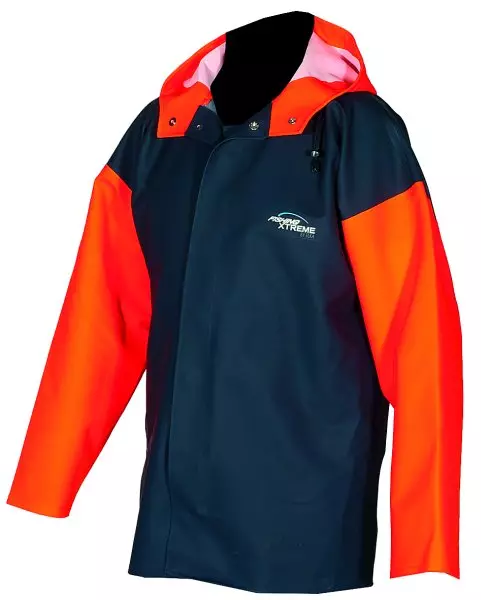 REGNJAKKE ELKA ORANSJE/MARINEBLÅ EN 533